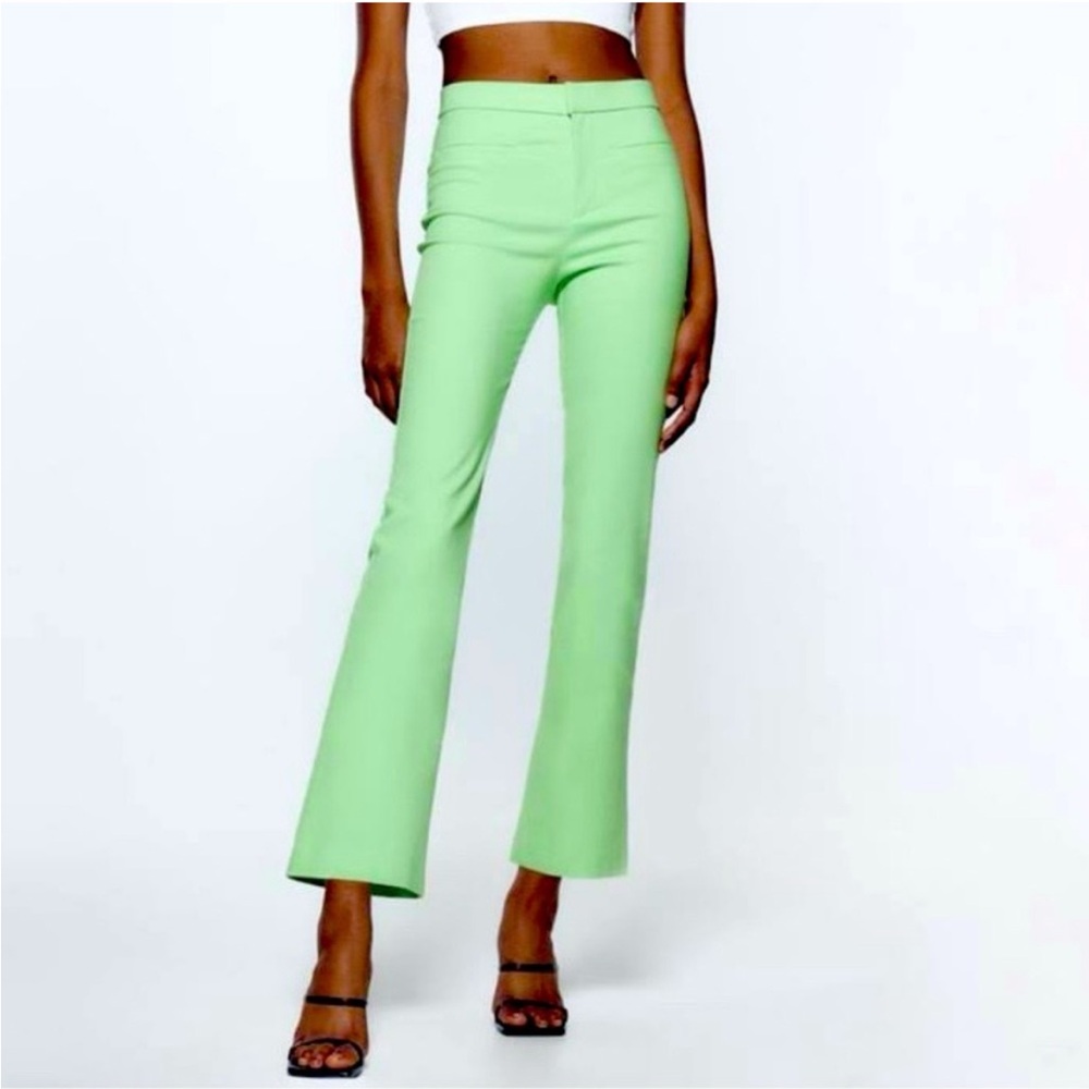 Zara Mint Green Women's Flared Pants